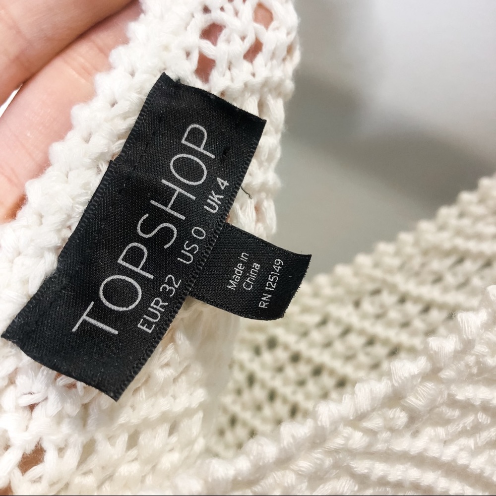 🦋🌙 TOPSHOP | Cream Crocheted Knit Coverup Dress - Picture 7 of 8